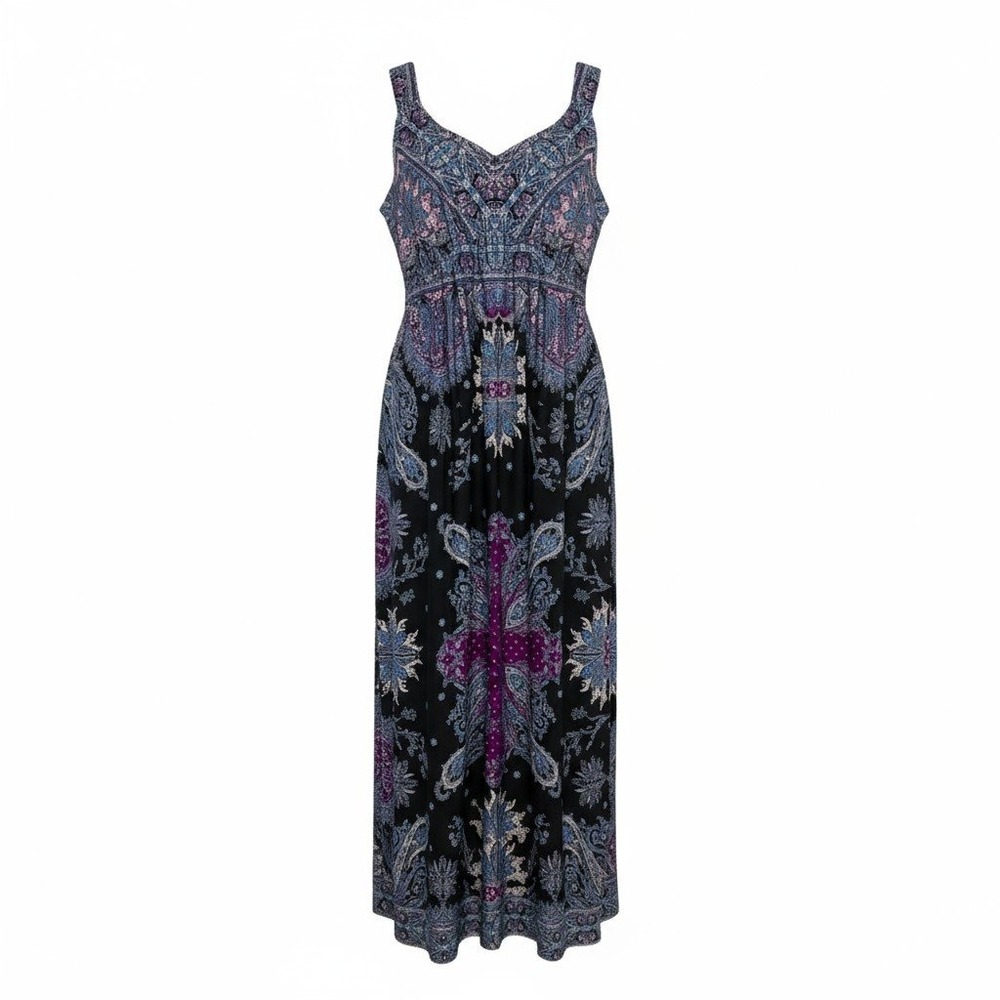 ECI Woman Maxi Dress Size 18W Paisley‎ Print Sleeveless Casual Summer